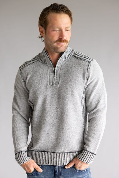 North River 1/4 Zip Neck Chenille Sweater for Men in Grey