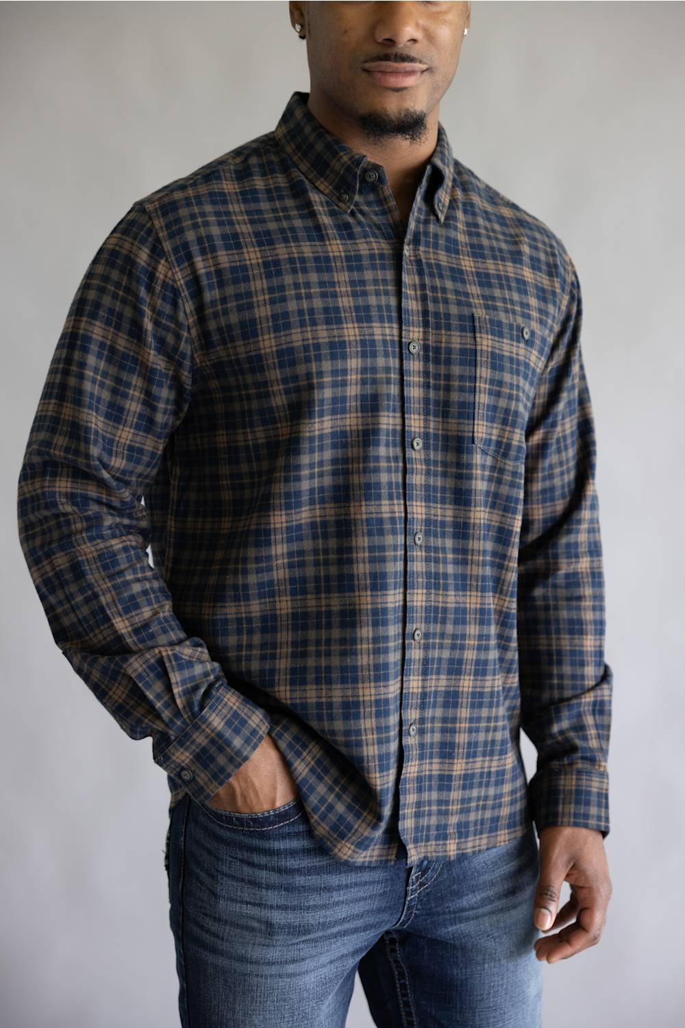 North River Brushed Cotton Shirt for Men in Olive | NRM6500-OLIVENIGHT