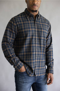 North River Brushed Cotton Shirt for Men in Olive | NRM6500-OLIVENIGHT