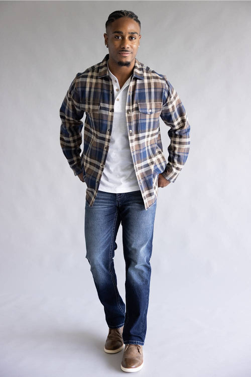 North River Twill Shacket for Men in Barn | NRM8078-BARN