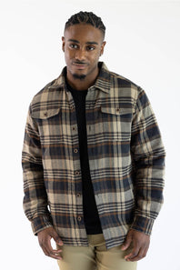 North River Blanket Twill Quilt Lined Shacket for Men in Ganache | NRM8089-GANACHE