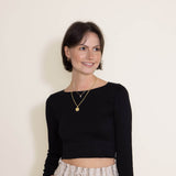 NikiBiki Long Sleeve Ribbed Brami for Women in Black