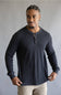 North River Waffle Henley Shirt for Men in Charcoal