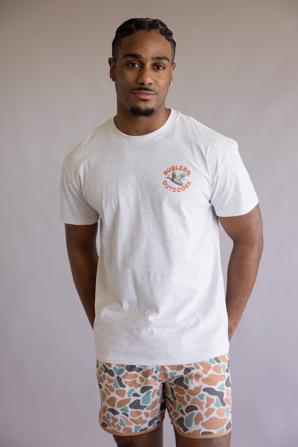 Burlebo Old School Duck Hunt T-Shirt for Men in Oatmeal