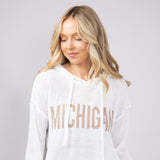 Ocean Drive Michigan Hoodie Sweater for Women in White