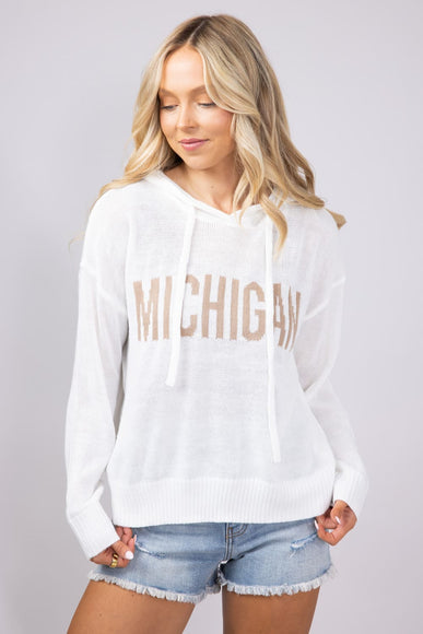 Ocean Drive Michigan Hoodie Sweater for Women in White