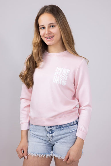 Ocean Drive Youth More Beach Days Crewneck for Girls in Pink