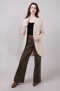 Honeycomb Stitch Cardigan for Women in Heather Oat