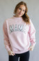 Oversized Mama Mock Neck Fleece Sweatshirt for Women in Baby Pink