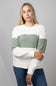 Stripe Crewneck Sweater for Women in Green Combo