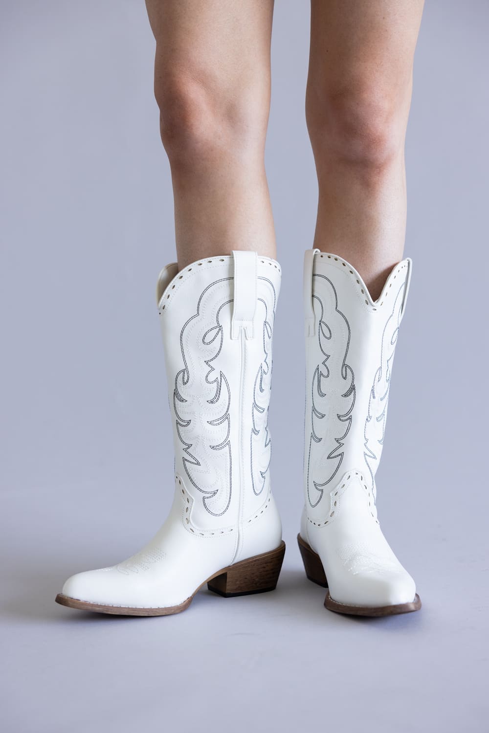 Pierre Dumas Dixie Western Tall Boots for Women in White
