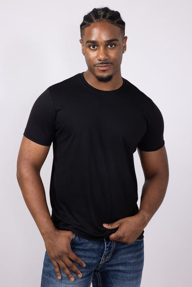 Basic Crewneck Tee for Men in True Black