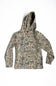 Waffle knit textured boy's hoodie with all over camo pattern and long sleeves 