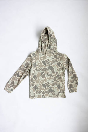 Simply Southern Youth Waffle Thermal Hoodie for Boys in Light Grey