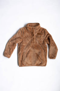 Simply Southern Fur snap collar pullover for girls 