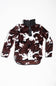 Faux fur youth pullover with brown cow print all over 