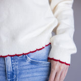 Red Chili Pepper Sweater for Women in Ivory