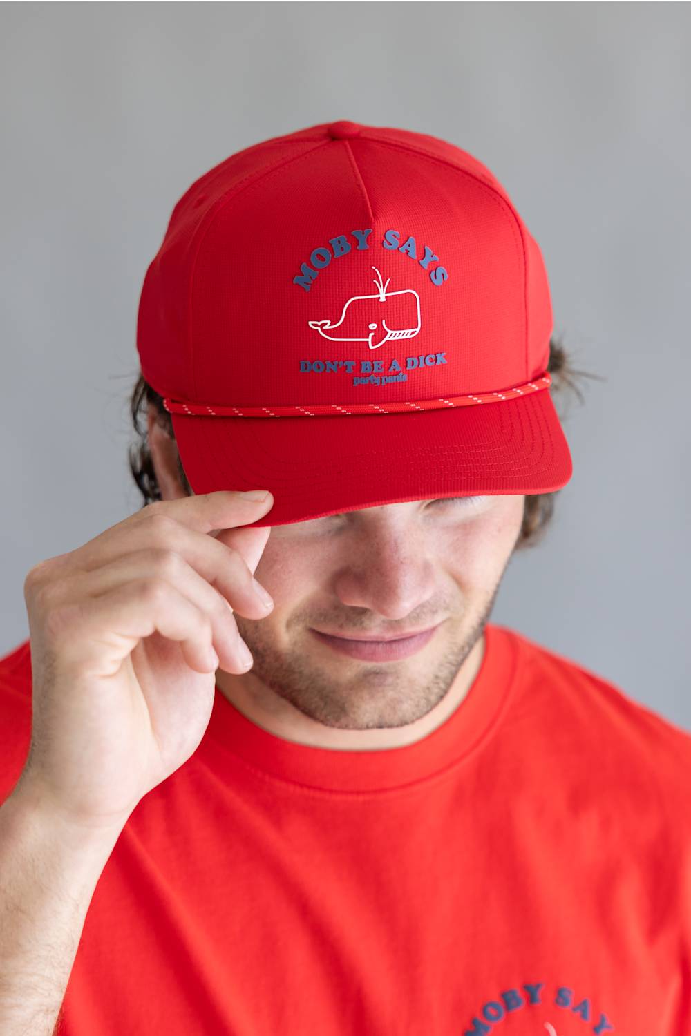 Party Pants Moby Says Snapback Hat for Men in Red