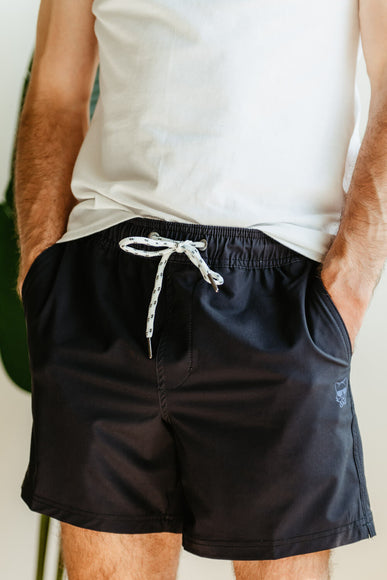 Party Pants Solid Sport Shorts for Men in Black | P12221527-BLK