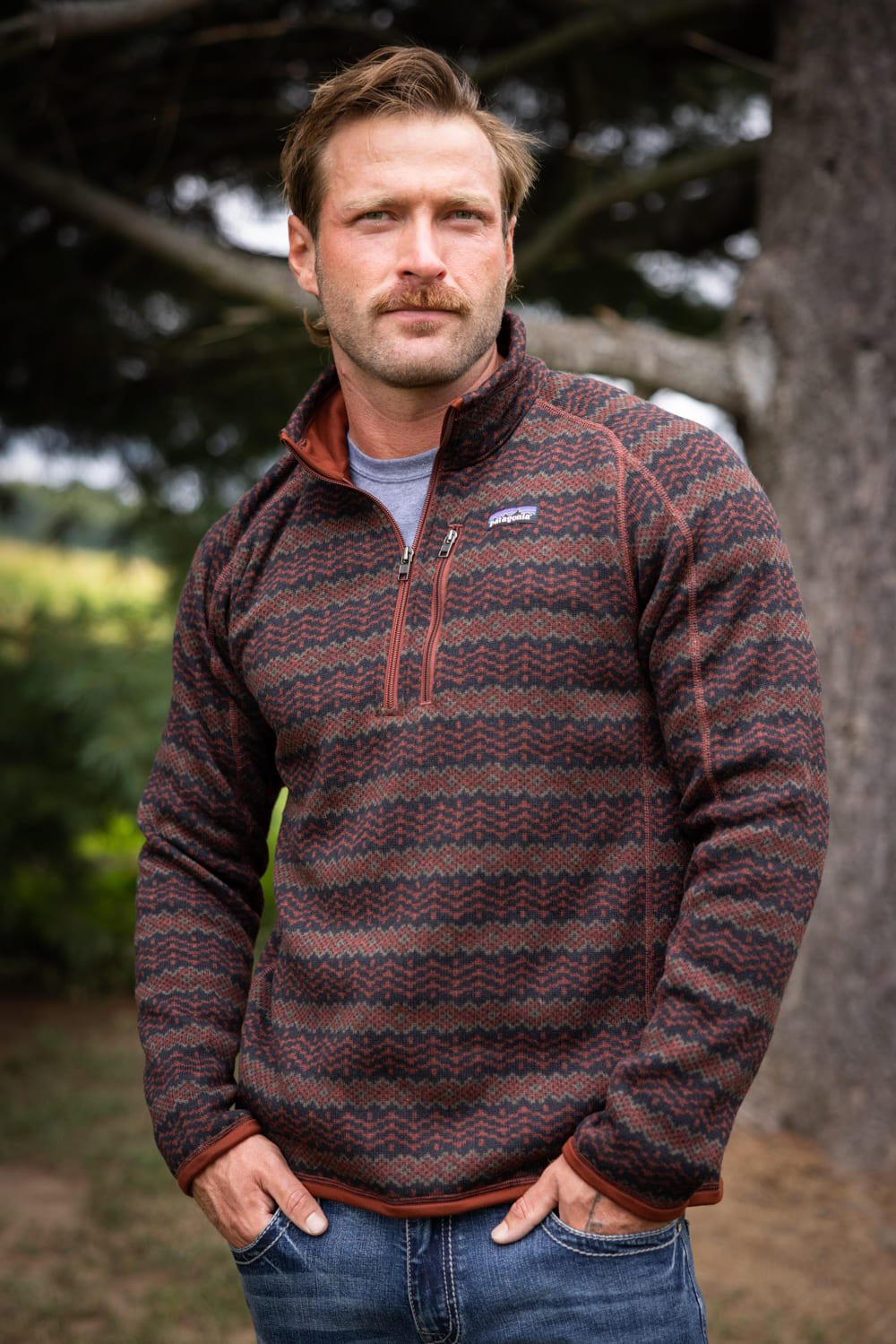 Patagonia Men's Better Sweater Quarter Zip in Brown Pattern