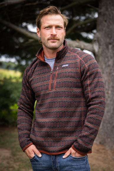 Patagonia Men’s Better Sweater Quarter Zip in Brown Pattern