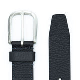 Pebble Leather Belt for Men in Black