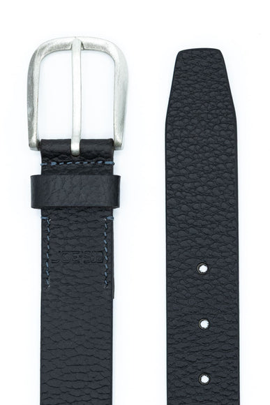 Pebble Leather Belt for Men in Black