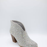 Pierre Dumas Ryder Rhinestone Ankle Cowboy Booties for Women in Silver