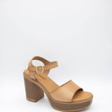 Pierre Dumas Vikki Platform Wood Heels for Women in Nude