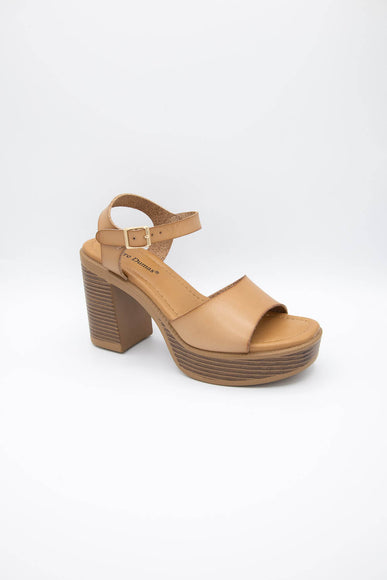 Pierre Dumas Vikki Platform Wood Heels for Women in Nude