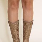 Pierre Dumas Wilder Rhinestone Western Boots for Women in Gold