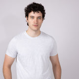 Basic Crewneck T-Shirt for Men in Speckled White