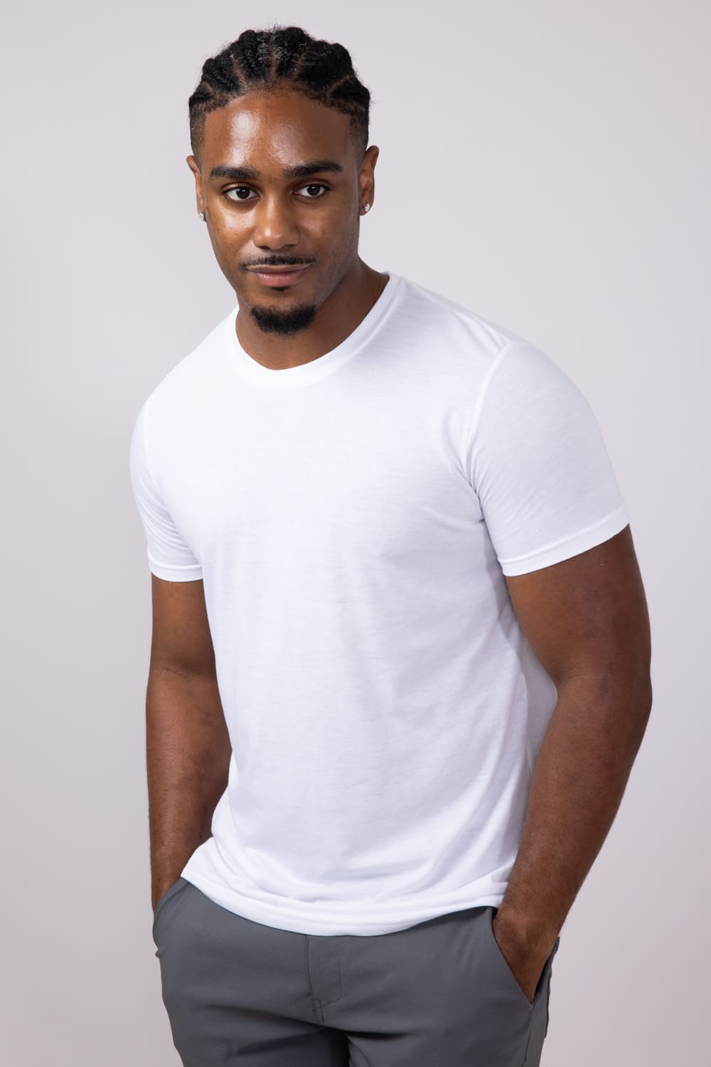 Basic Crewneck Tee for Men in White 3750-TRUEWHITE – Glik's