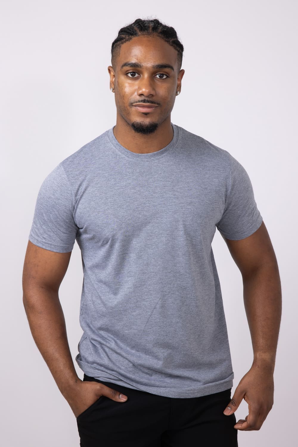 Basic Crewneck T-Shirt for Men in Grey