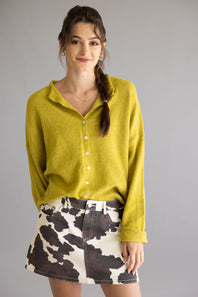 Things Between Piper Cardigan for Women in Dijon Yellow