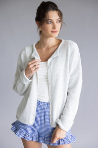 Things Between Piper Cardigan for Women in Light Grey