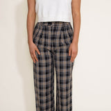Plaid Wide Leg Pants for Women in Black