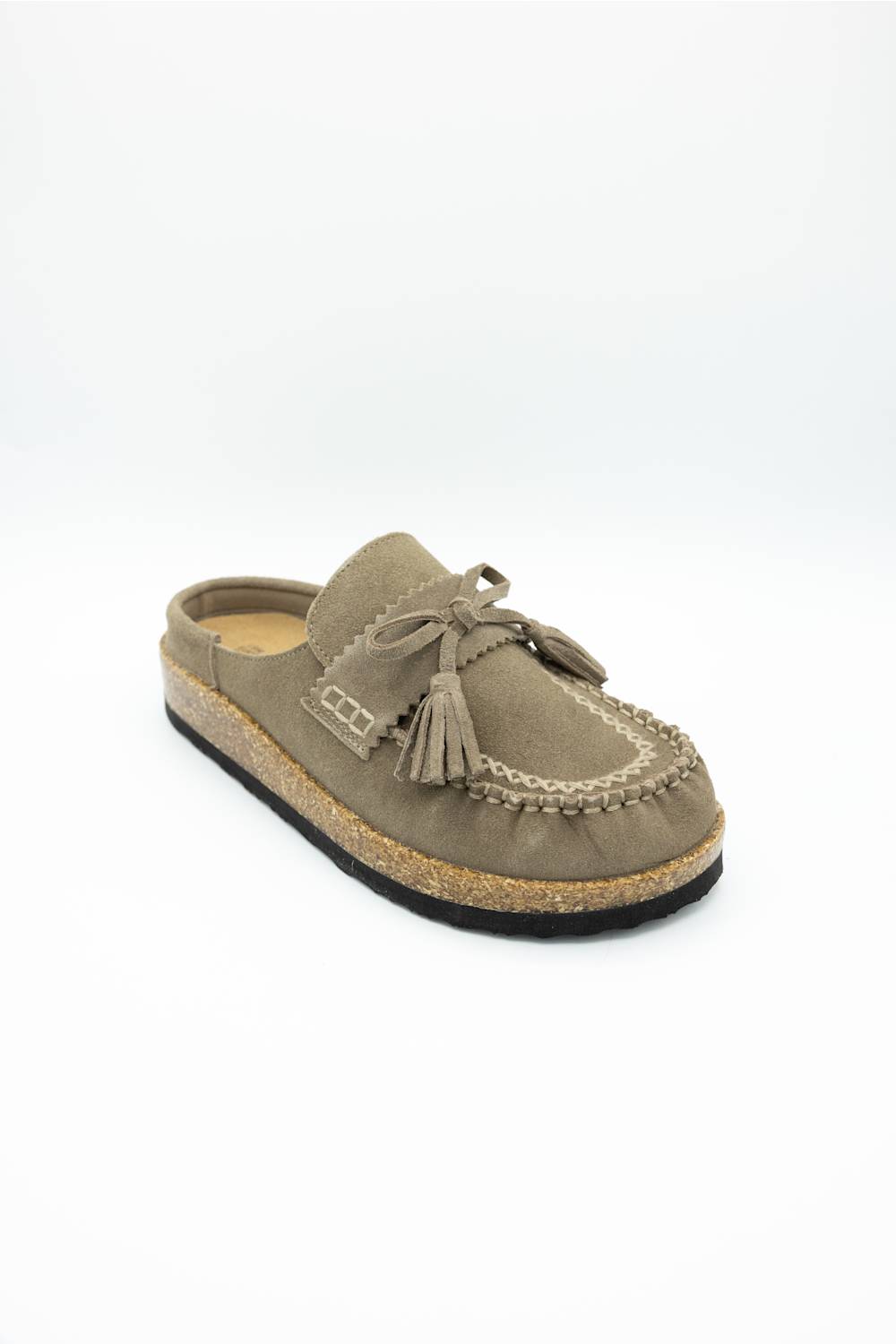 Project Cloud Calipso Suede Mules for Women in Mushroom