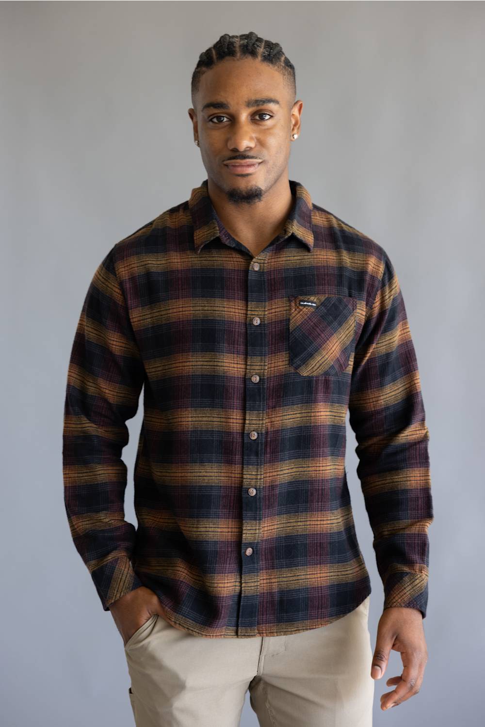 Quiksilver Breakwater Check Flannel Shirt for Men in Anthracite