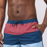Quiksilver Surfsilk Tijuana Striped Volley 7” Shorts for Men in Navy
