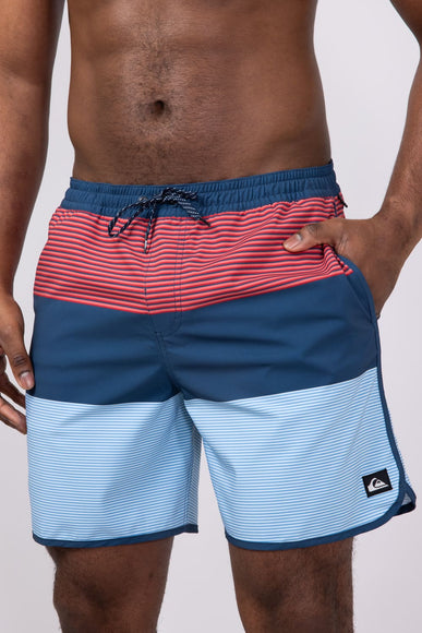 Quiksilver Surfsilk Tijuana Striped Volley 7” Shorts for Men in Navy