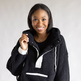 Two Tone Pullover for Women in Black