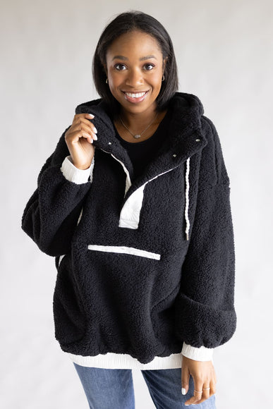 Two Tone Pullover for Women in Black