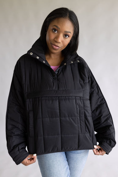 Quilted Pullover for Women in Black