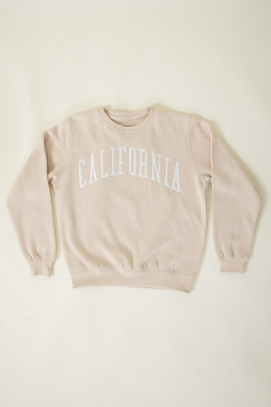 Youth Oversized California Embroidered Sweatshirt for Girls in Cream