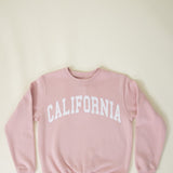 Youth Oversized California Graphic Sweatshirt for Girls in Pink
