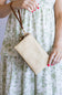 Straw Crossbody Wristlet for Women in Natural 