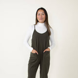 Relaxed Camisole Onesie Jumpsuit for Women in Green