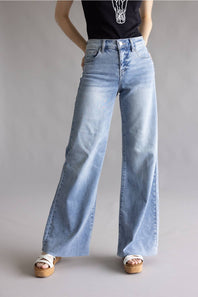 Risen High Rise Tummy Control Palazzo Jeans for Women