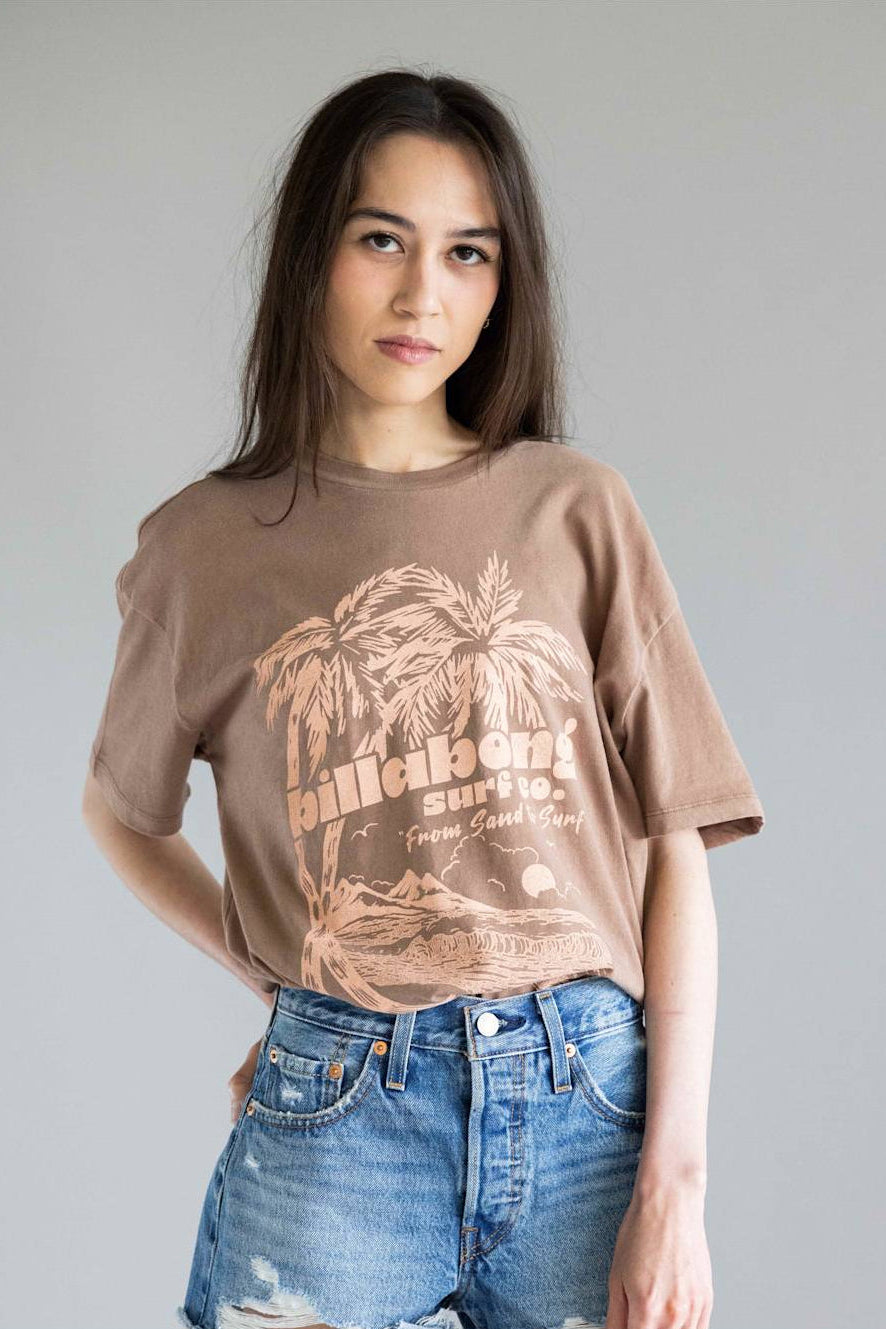 Billabong Sand to Surf T-Shirt for Women in Brown Stone  | BL000517W-BRST